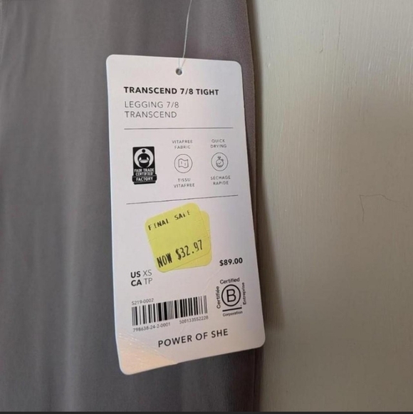 Athleta Transcend High Rise 7/8 Legging - Picture 2 of 3